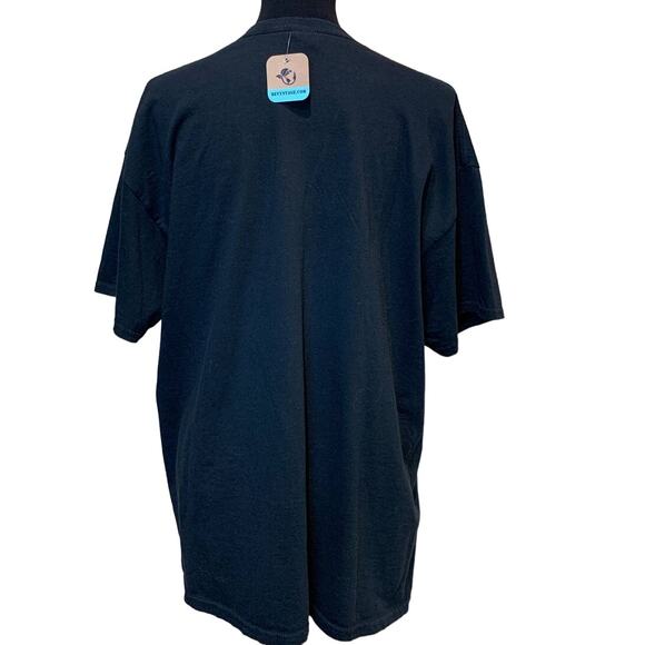 Hand Printed Upcycled XL Fall Leaves Floral Harvest Bouquet 100% Cotton Tee - Picture 3 of 3